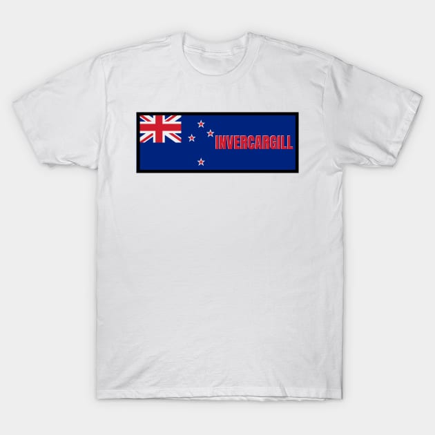 Invercargill City in New Zealand Flag T-Shirt by aybe7elf